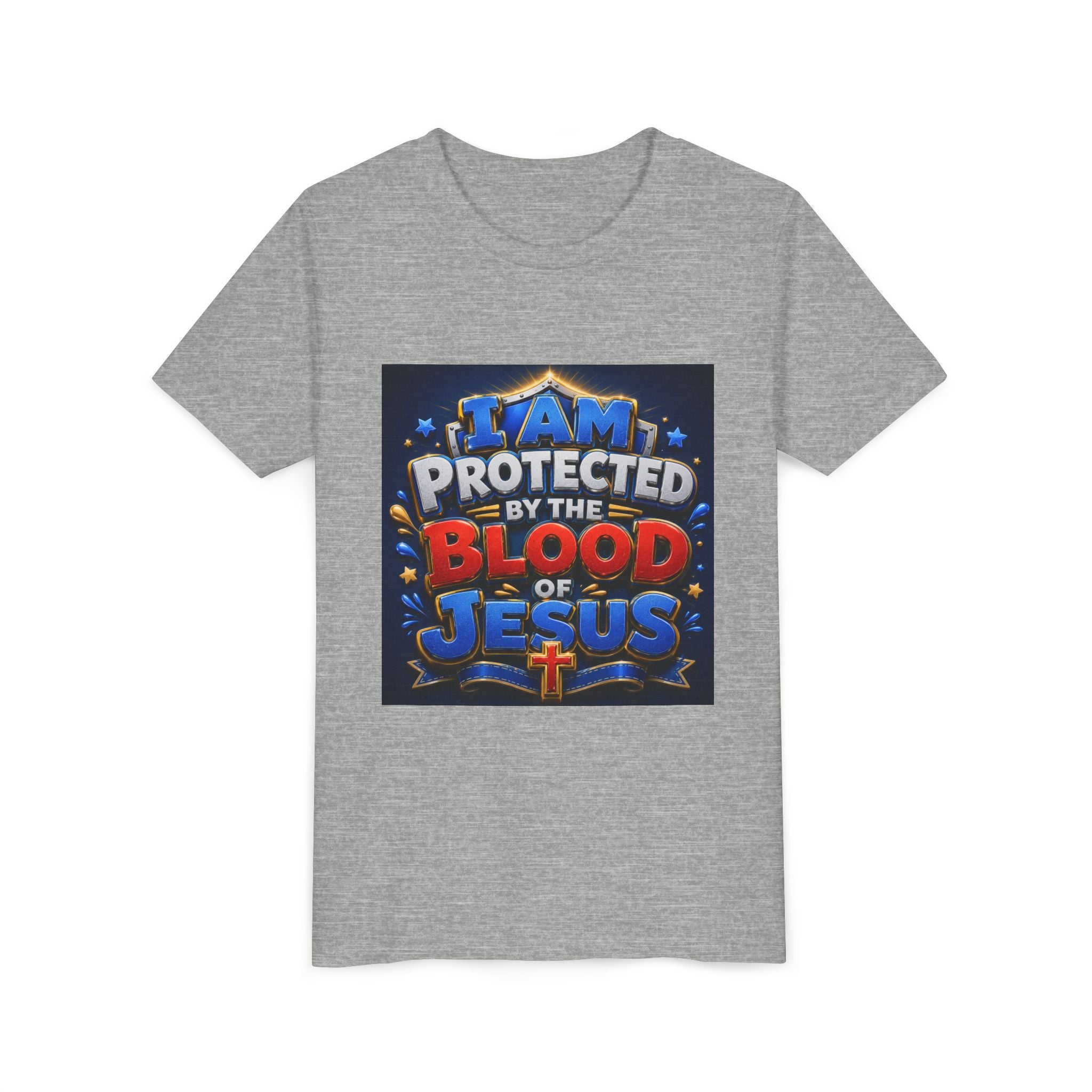 Youth Tee - "I Am Protected by the Blood of Jesus" Christian Kids T-Shirt