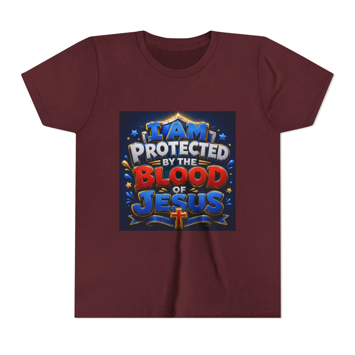 Youth Tee - "I Am Protected by the Blood of Jesus" Christian Kids T-Shirt