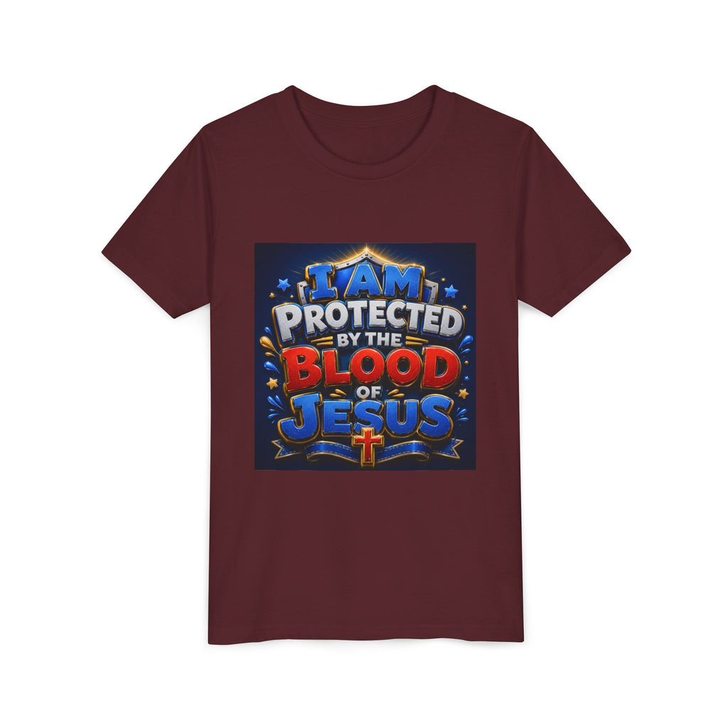Youth Tee - "I Am Protected by the Blood of Jesus" Christian Kids T-Shirt