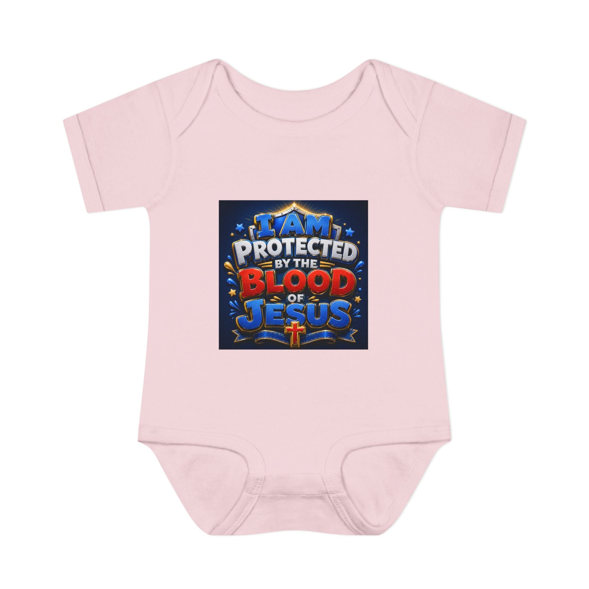 Infant Bodysuit - "I Am Protected by the Blood of Jesus" Christian Baby Onesie, Religious Newborn Gift