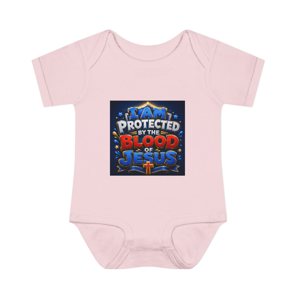 Infant Bodysuit - "I Am Protected by the Blood of Jesus" Christian Baby Onesie, Religious Newborn Gift