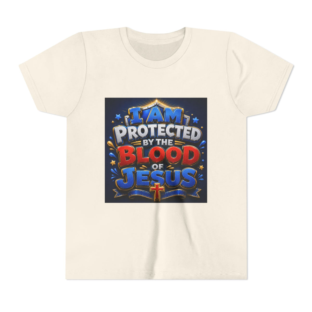 Youth Tee - "I Am Protected by the Blood of Jesus" Christian Kids T-Shirt