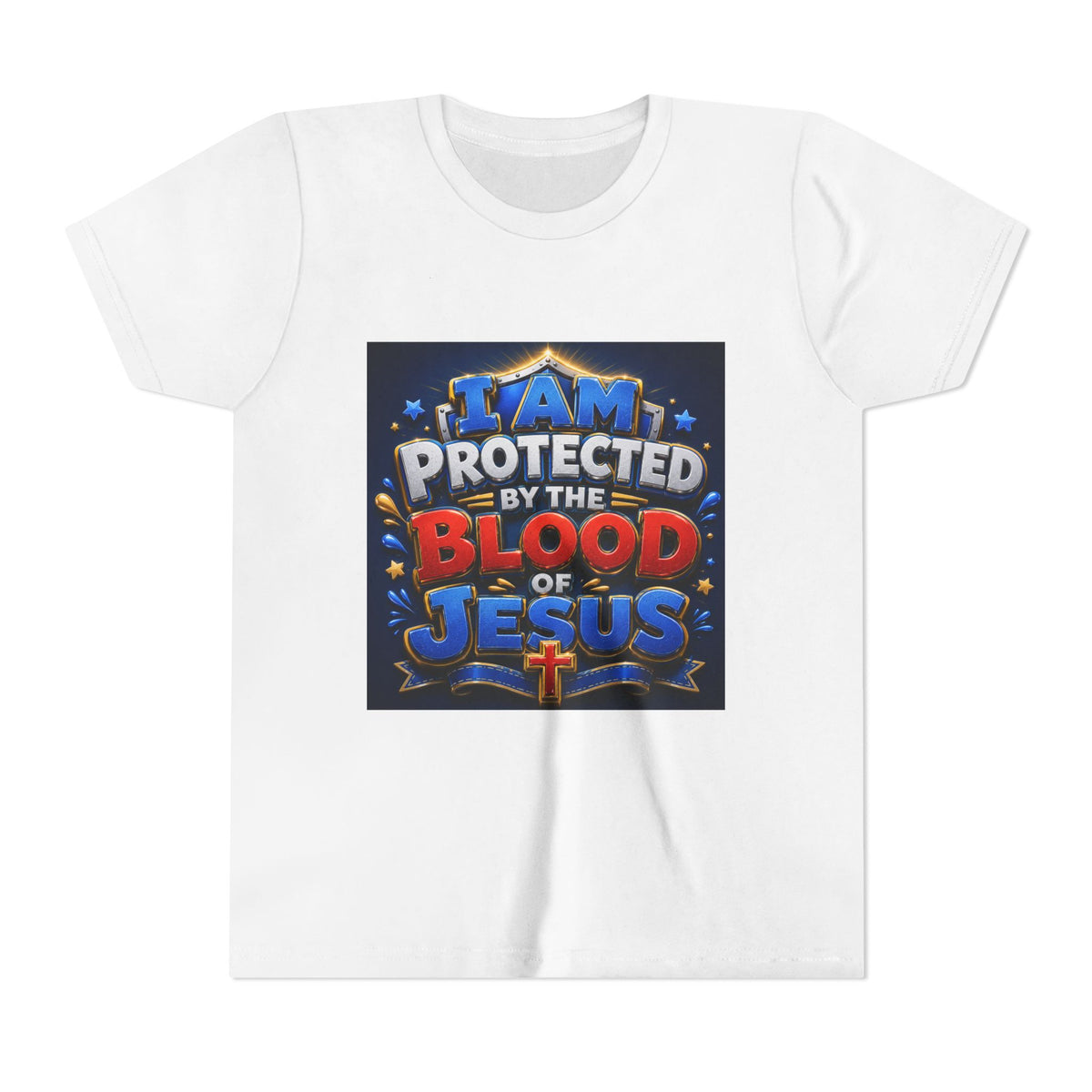 Youth Tee - "I Am Protected by the Blood of Jesus" Christian Kids T-Shirt